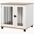 Load image into Gallery viewer, Double Door Furniture Style Dog Crate with Bar Bailings for Small & Medium Dogs, Brown
