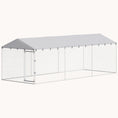 Load image into Gallery viewer, Walk-In Outdoor Dog Kennel with Waterproof Cover, 20' x 7.5', Silver
