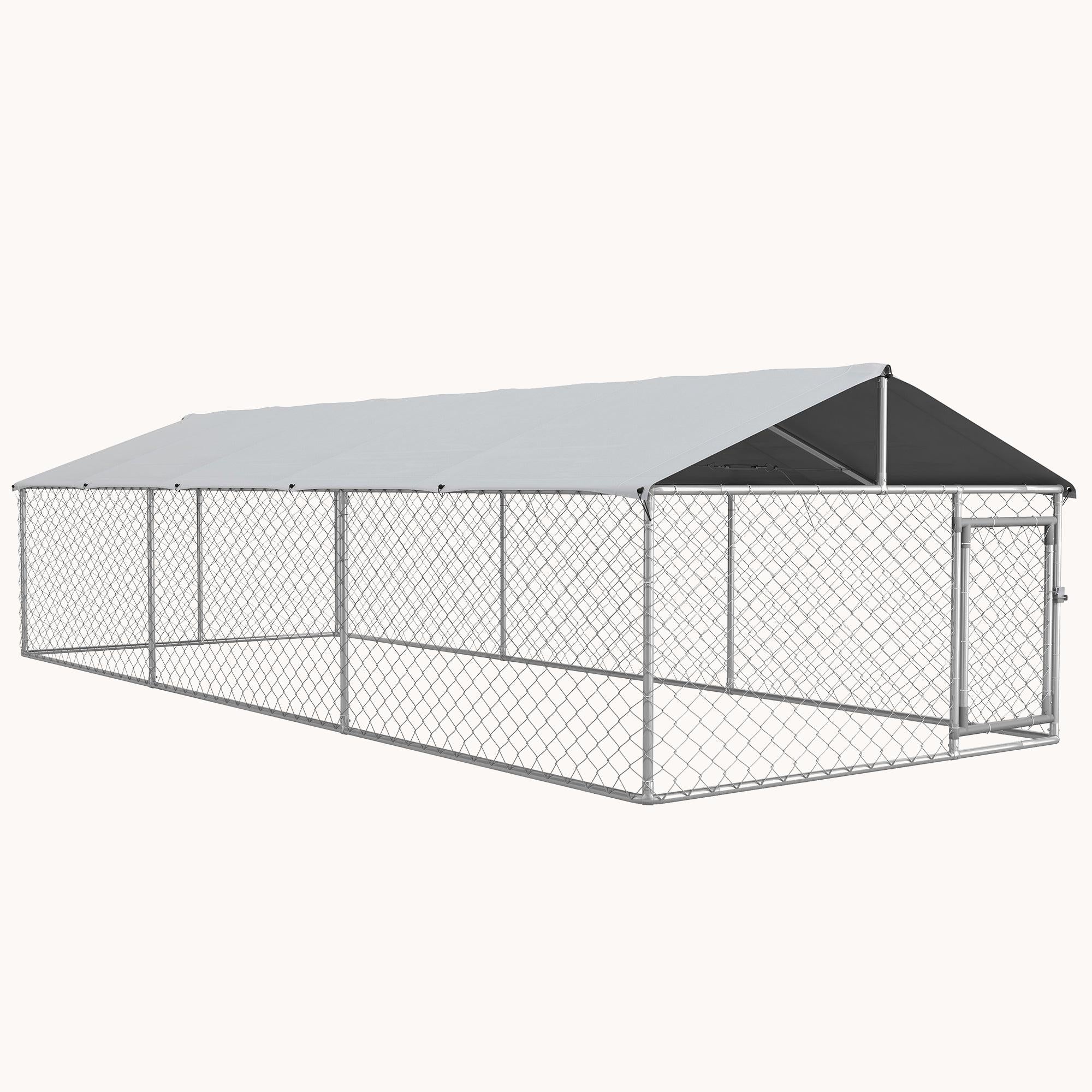 19.7'x7.5'x4.9' Outdoor Dog Kennel with Waterproof Cover & Secure Lock