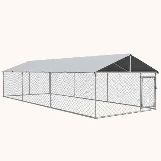 19.7'x7.5'x4.9' Outdoor Dog Kennel with Waterproof Cover & Secure Lock