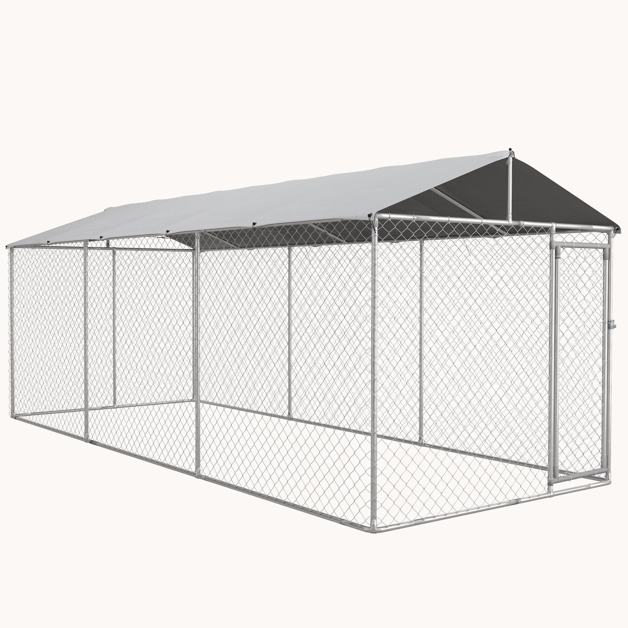 19.7'x7.5'x7.5' Outdoor Dog Kennel with Waterproof Cover & Secure Lock