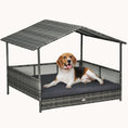 Load image into Gallery viewer, Dog House Outdoor with Roof and Soft Cushion for Medium and Large Dogs, Gray Cushion
