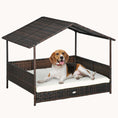 Load image into Gallery viewer, Dog House Outdoor with Roof and Soft Cushion for Medium and Large Dogs, White Cushion
