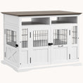 Load image into Gallery viewer, Double Door Modern Dog Crate Furniture with Storage Space for Small and Medium Dogs, White
