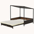 Load image into Gallery viewer, Wicker Dog Bed Extendable with Sloped Roof, Cushion for Small & Medium Dogs, Mixed-Brown

