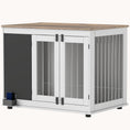 Load image into Gallery viewer, 3-Door Decorative Dog Crates with Blackboard and Non-Slip Foot Pads for Large Dogs, White
