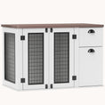 Load image into Gallery viewer, Double Door Decorative Dog Crates with Drawer and Compartment for Medium Dogs, White
