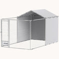 Load image into Gallery viewer, 13.1'x7.5'x7.5' Heavy Duty Dog Kennel with Waterproof Cover & Rotating Bowls
