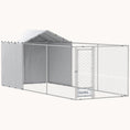 Load image into Gallery viewer, 19.7'x7.5'x7.5' Heavy Duty Dog Kennel with Waterproof UV Cover & Rotating Bowl Door
