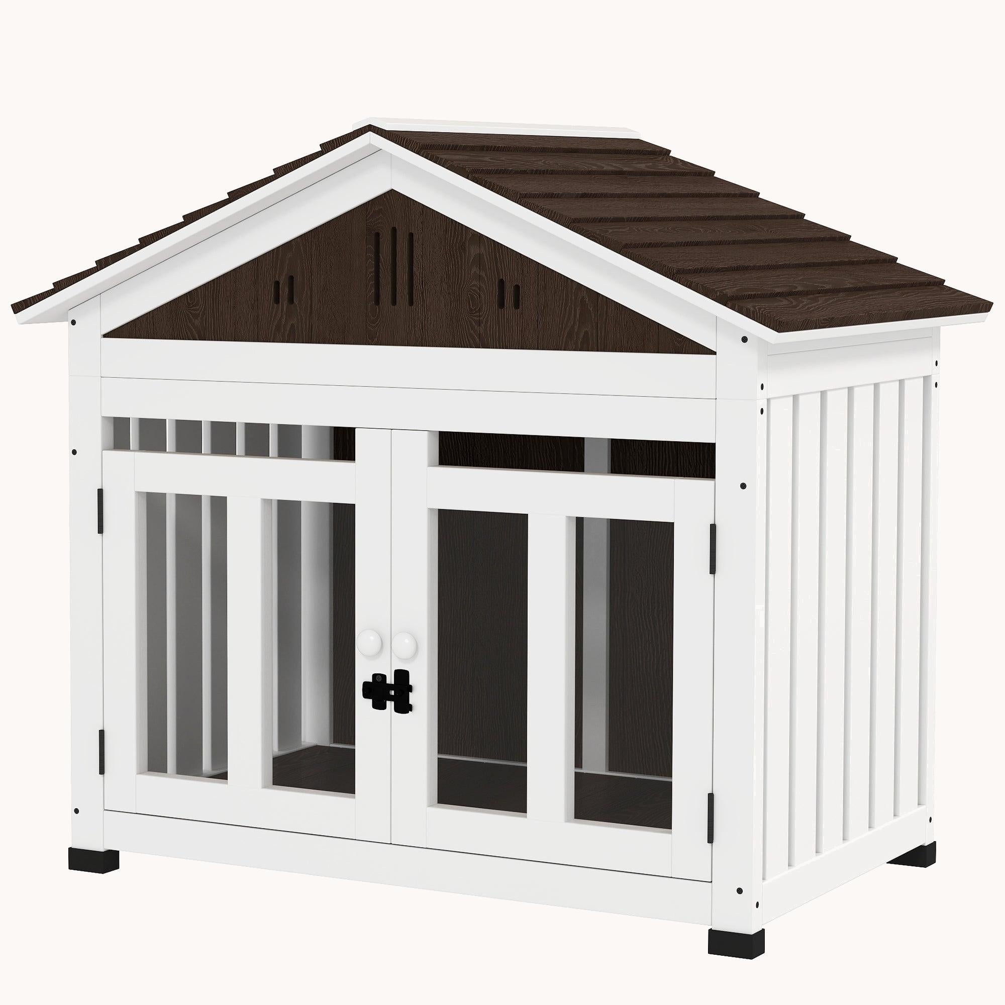 PawHut Wooden Dog Crate Furniture with Air Vent and Removable