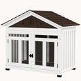 Load image into Gallery viewer, Wooden Dog Crate Furniture with Air Vent and Removable Floor for Large Dog, Brown & White
