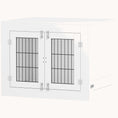 Load image into Gallery viewer, 3-Door Furniture Style Dog Crate with Rotatable Removable Bowls for Medium Dogs, Gray
