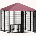Load image into Gallery viewer, 4.6'x4.6'x5' Heavy Duty Welded Wire Dog Kennel with Adjustable Bowls & Waterproof Cover
