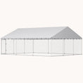 Load image into Gallery viewer, Extra Large Outdoor Dog Kennel with Waterproof Roof, 20' x 15', Silver
