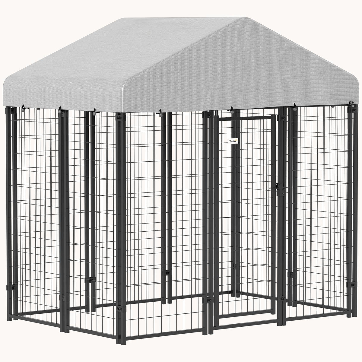 5.9' x 4' x 6' Outdoor Dog Kennel with Secure Roof for Medium Dogs