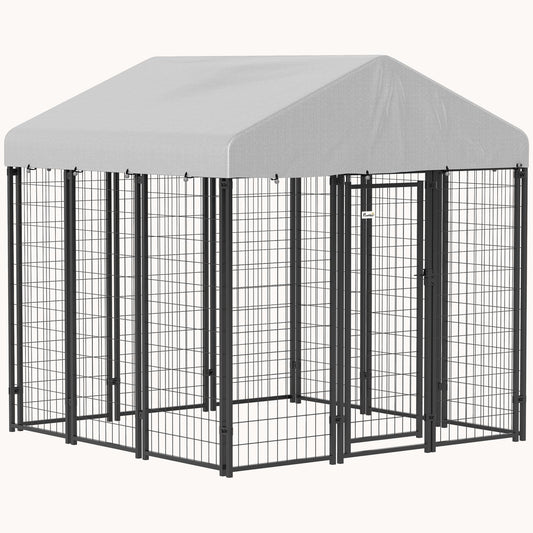 6' x 6' x 6'  Weatherproof Outdoor Dog Kennel Run with Secure Roof