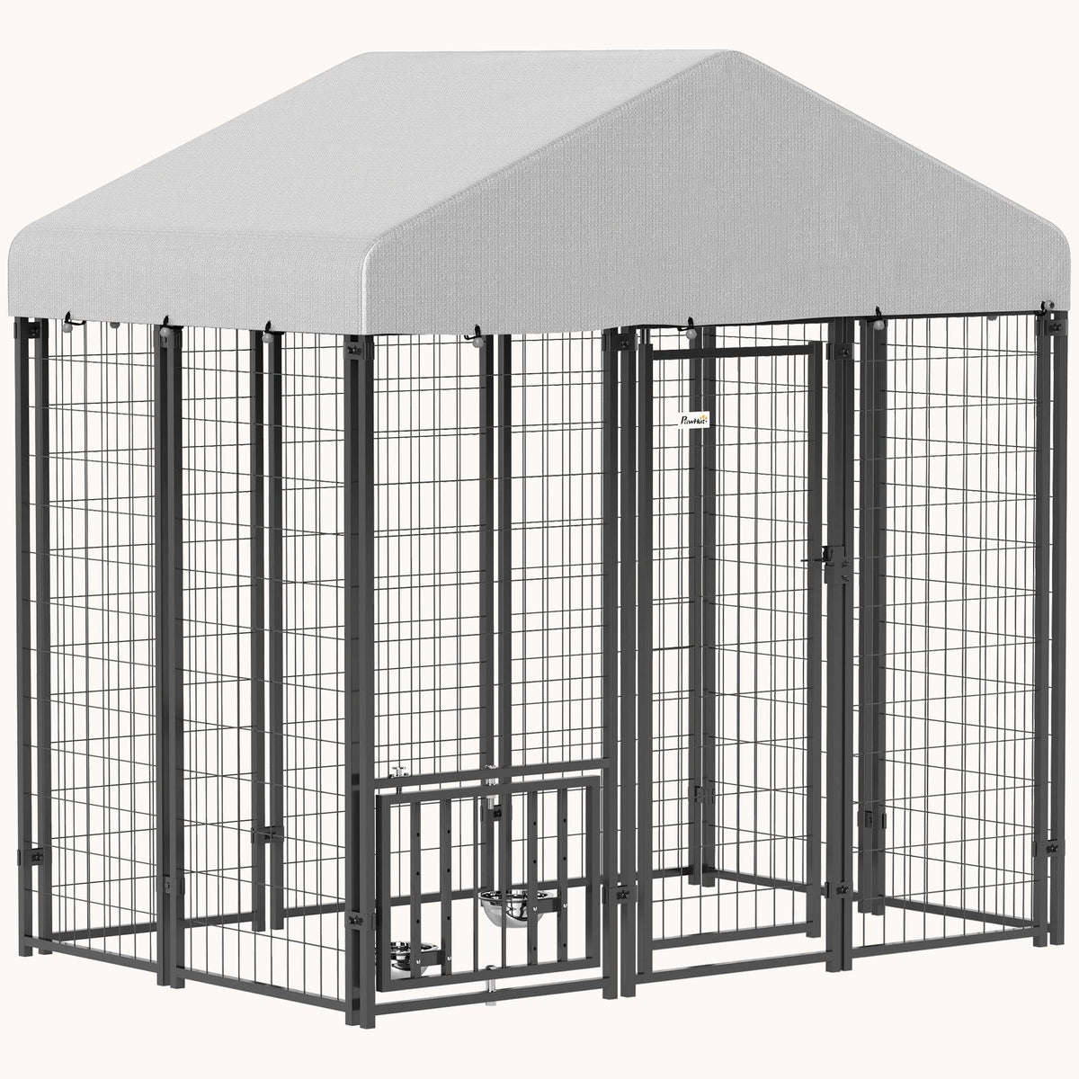 5.9' x 4' x 6'  Escape-Proof Dog Run with Rotating Feeding Station for S&M Dogs