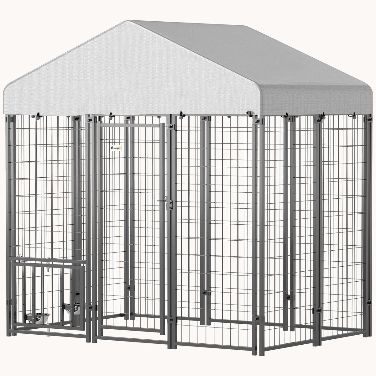 5.9' x 4' x 6'  Escape-Proof Dog Run with Rotating Feeding Station for S&M Dogs