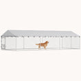 Load image into Gallery viewer, Outdoor Dog Kennel with Roof, Rotating Bowls & Double Locks, Silver
