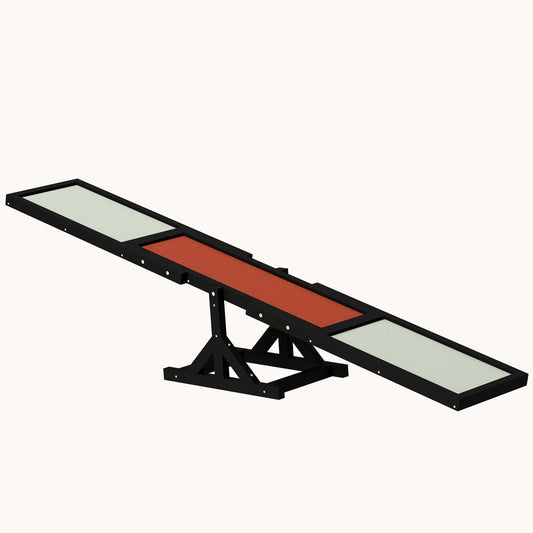Pupstacle 71" Wooden Dog Agility Seesaw with Anti-Slip Surface Black