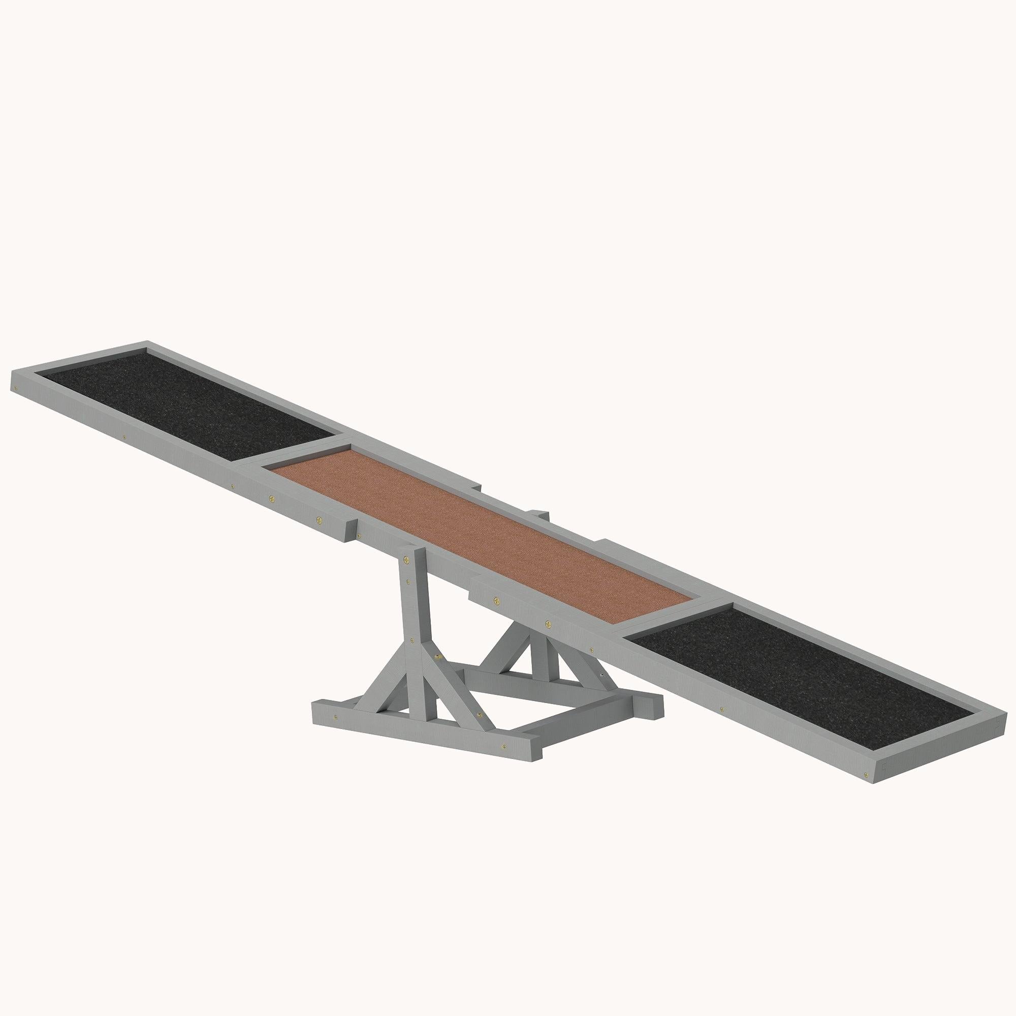 Pupstacle 71” Wooden Dog Agility Seesaw with Anti-Slip Surface Gray