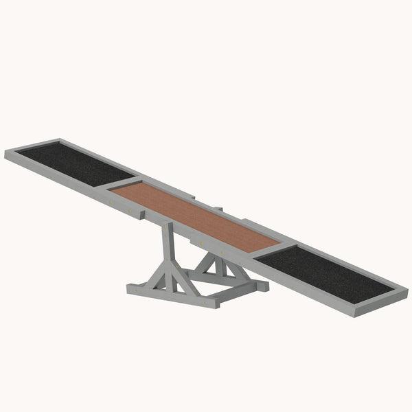 Pupstacle 71” Wooden Dog Agility Seesaw with Anti-Slip Surface Gray