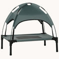 Load image into Gallery viewer, 24" Elevated Dog Bed, Outdoor Raised Mesh Pet Cot w/ Removable Canopy, Carrying Bag, Gray
