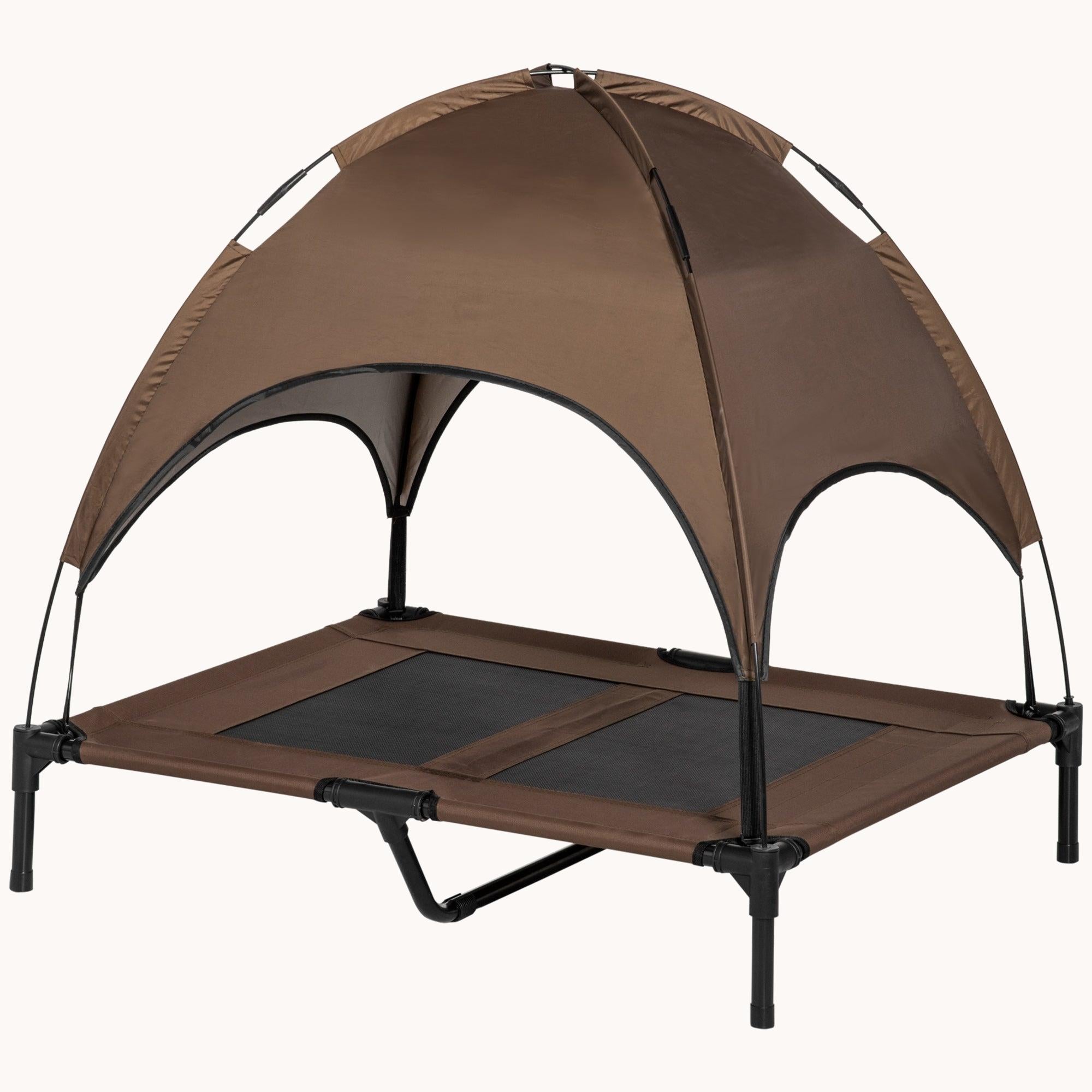 pet bed tent PawHut Elevated Portable Dog Cot with UV Protection Canopy Shade, 36 inch, Coffee Big Agnes Battle Mountain skin_oily Groupset:Rival E1 GX T-Type ensuring their comfort and