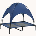 Load image into Gallery viewer, 36" Elevated Dog Bed, Outdoor Raised Mesh Pet Cot w/ Removable Canopy, Carrying Bag, Blue

