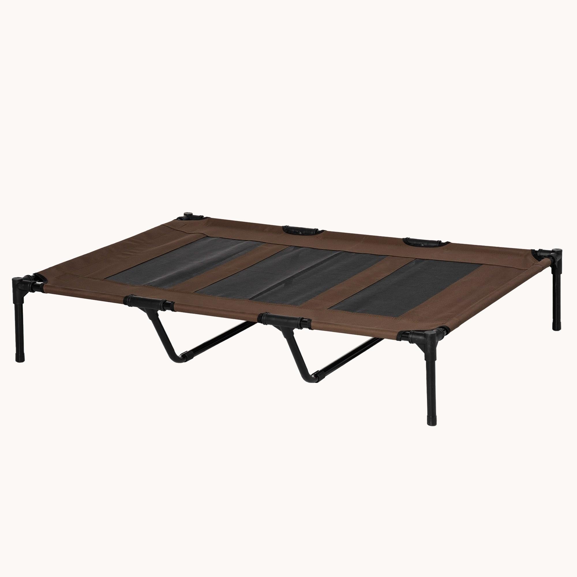 48" x 36" Elevated Dog Bed Portable Pet Cot with Metal Frame & Breathable Mesh, Tan