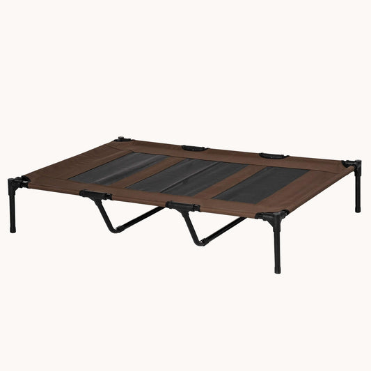 48" x 36" Elevated Dog Bed Portable Pet Cot with Metal Frame & Breathable Mesh, Tan