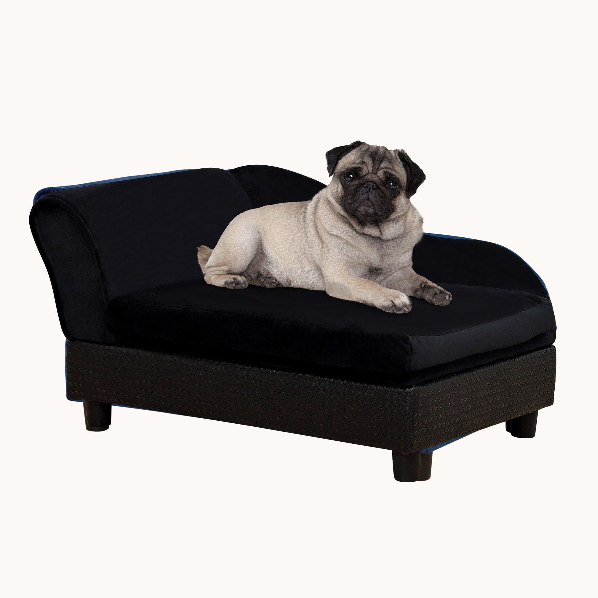 Dog Couch with Hidden Storage & Soft 2" Foam, for Small Dogs, Black