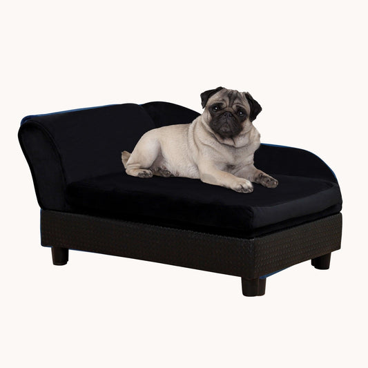 Dog Couch with Hidden Storage & Soft 2" Foam, for Small Dogs, Black