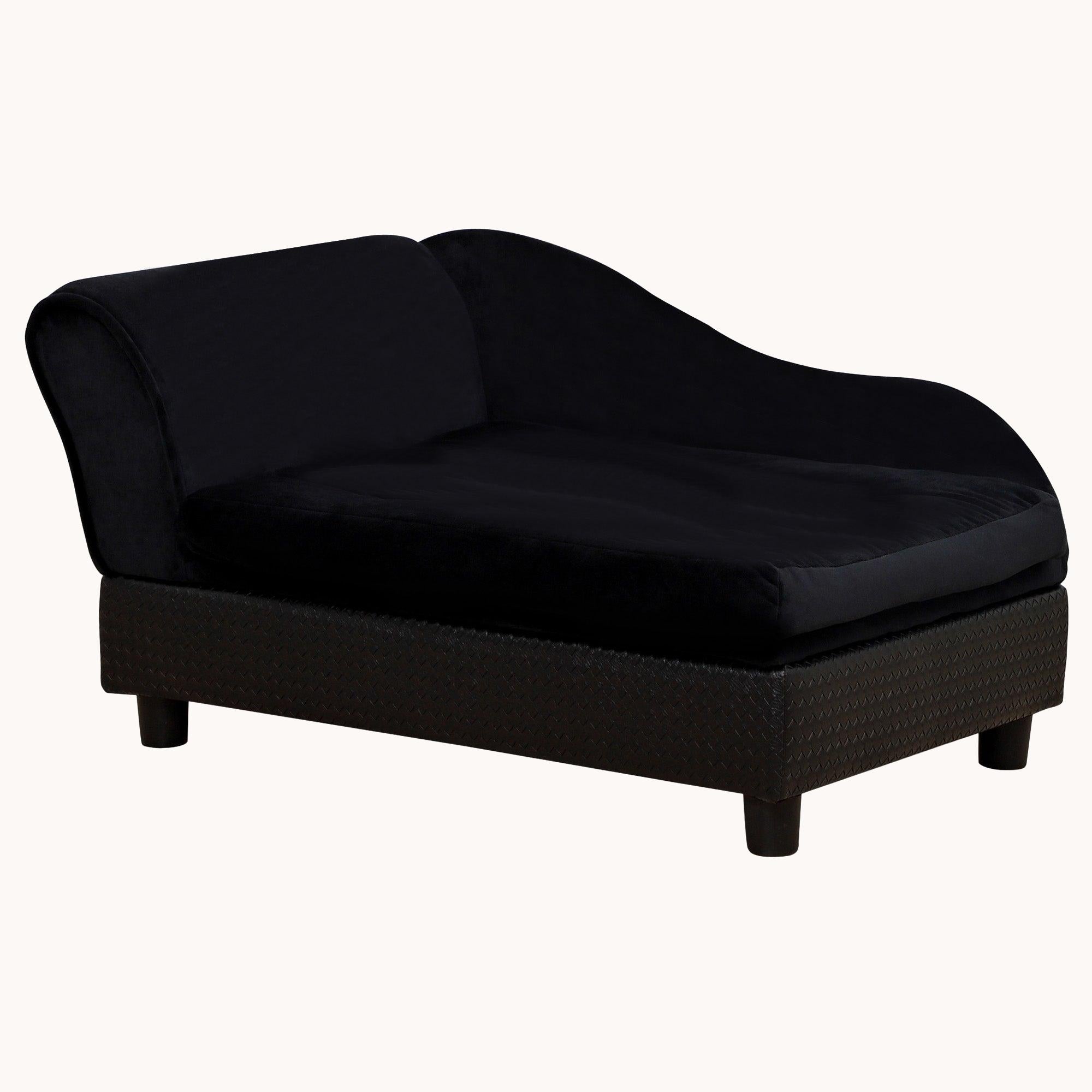 Dog Couch with Hidden Storage & Soft 2" Foam, for Small Dogs, Black