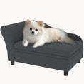 Load image into Gallery viewer, Dog Couch with Hidden Storage & Soft 2" Foam, for Small Dogs, Dark Gray
