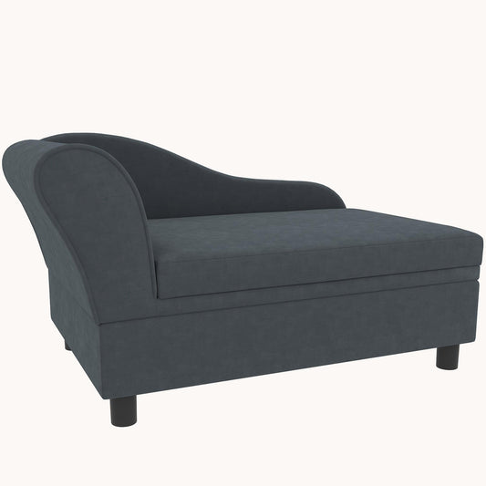 Dog Couch with Hidden Storage & Soft 2" Foam, for Small Dogs, Dark Gray