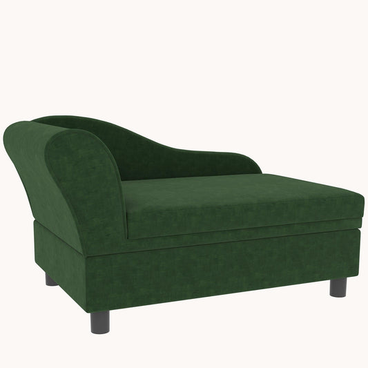 Dog Couch with Hidden Storage & Soft 2" Foam, for Small Dogs, Green