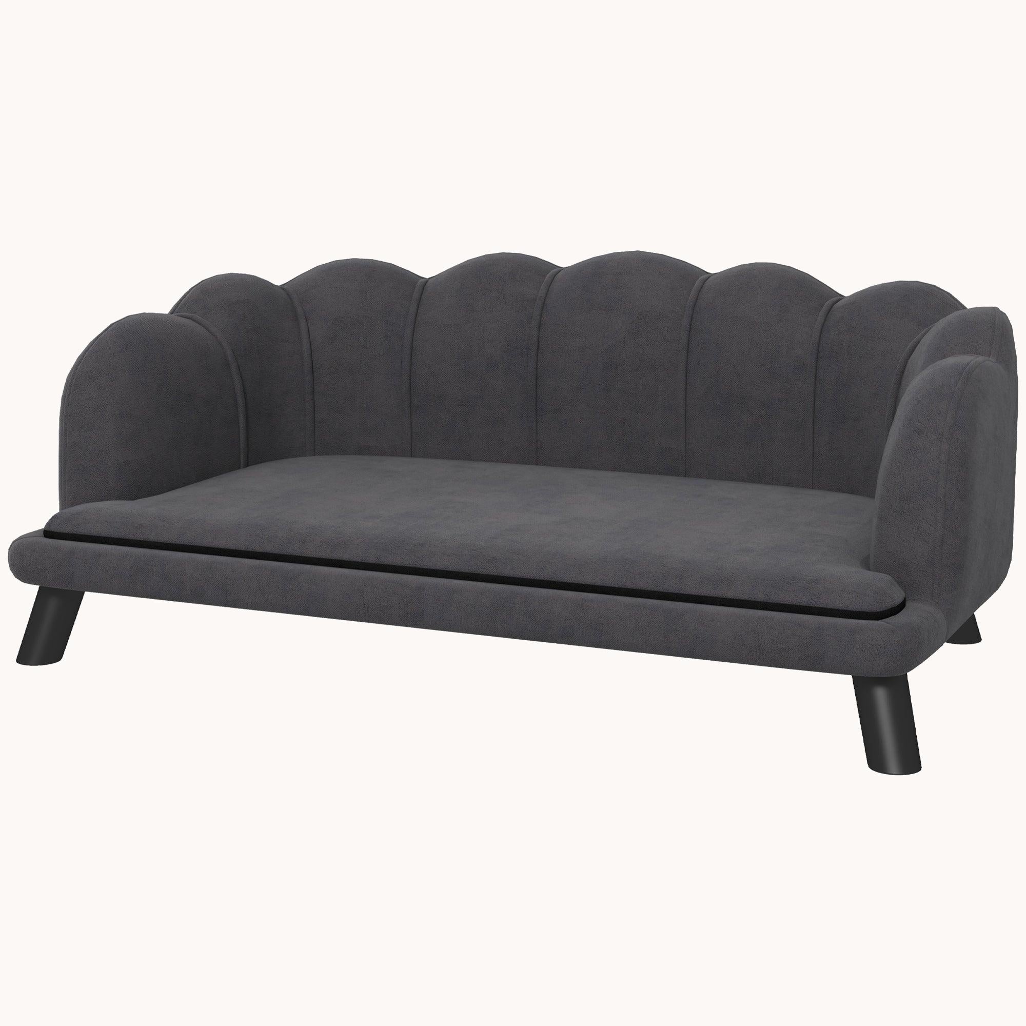 Pearl Design Dog Couch with Foam Cushion for Medium & Large Sized Dogs, Charcoal Gray