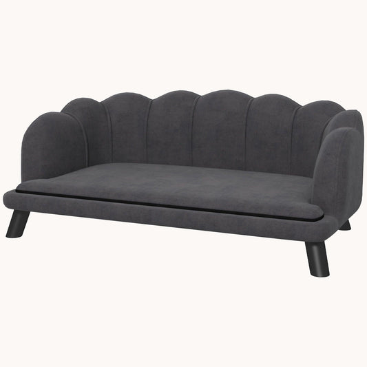 Pearl Design Dog Couch with Foam Cushion for Medium & Large Sized Dogs, Charcoal Gray