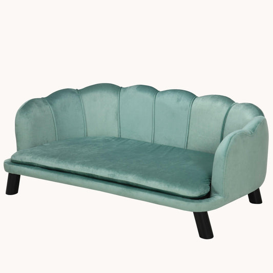 Pearl Design Dog Couch with Foam Cushion for Medium & Large Sized Dogs Green