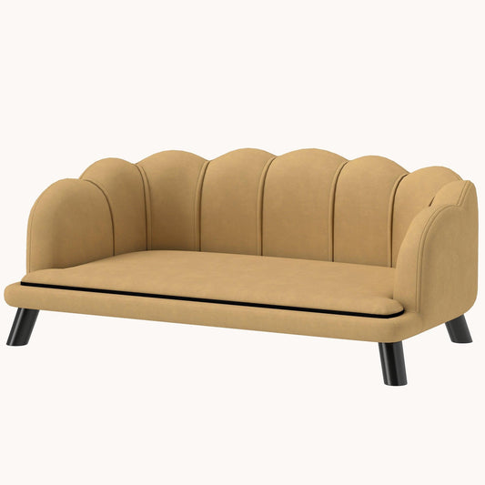 Pearl Plush Velvet Dog Sofa Elegant Comfort for Large Dogs Coffee