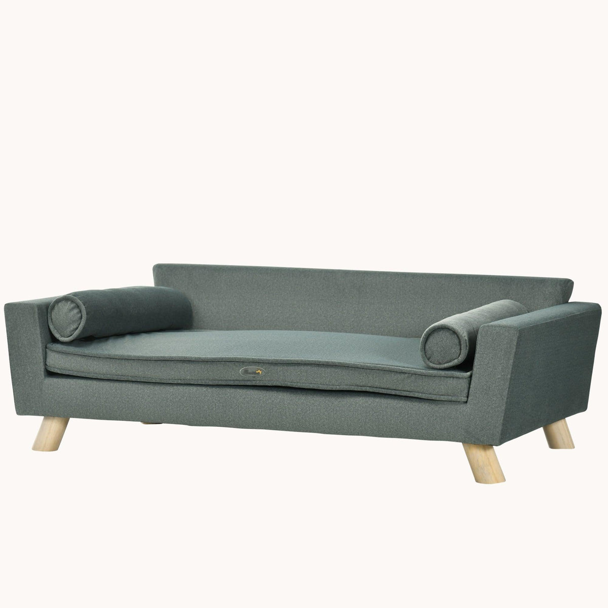 Dog Couch with Pillows, Pet Sofa with Removable Washable Cushion & Waterproof Fabric, Gray