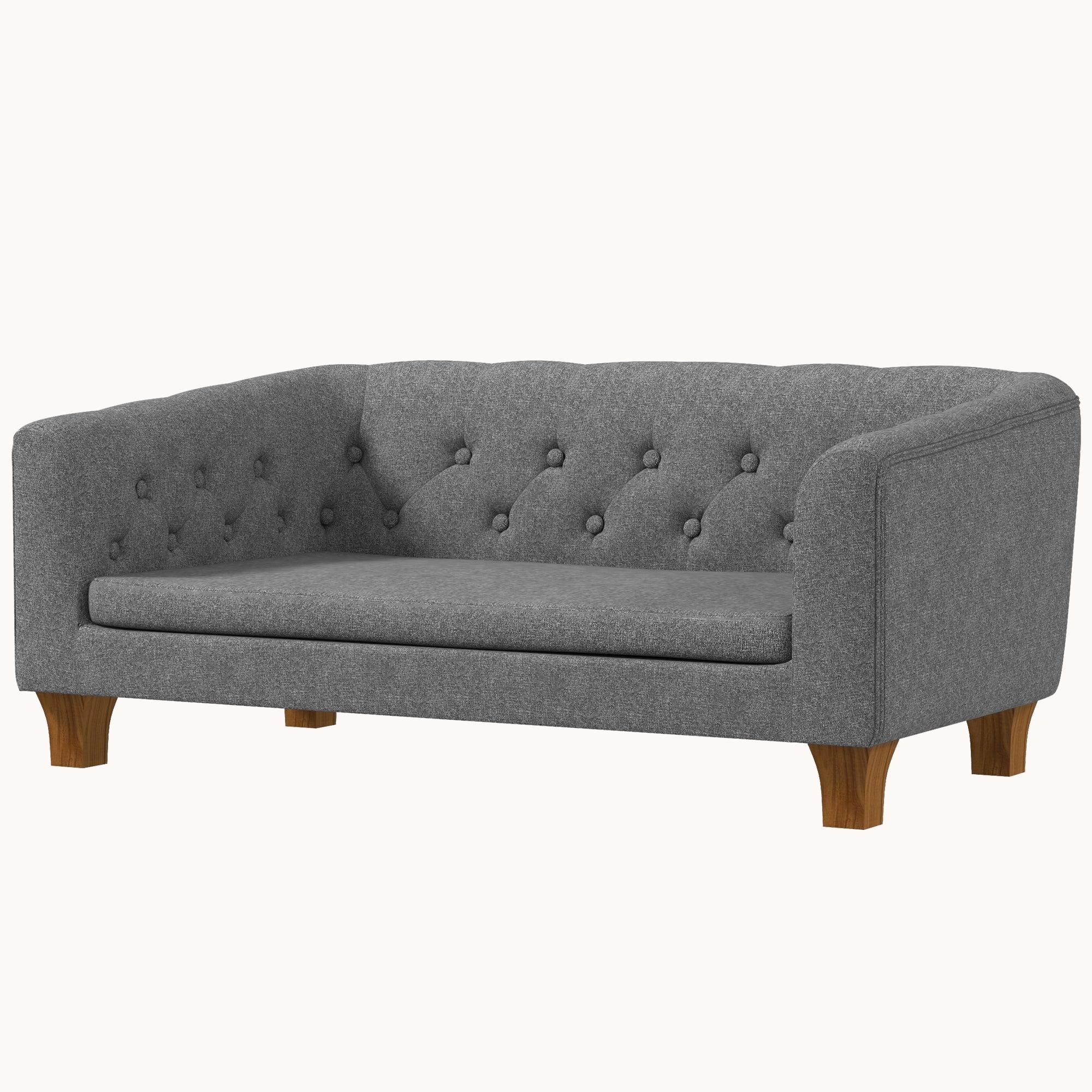 Modern Elevated Pet Sofa Bed with Seat Cushions, for Small and Medium Dogs, Gray