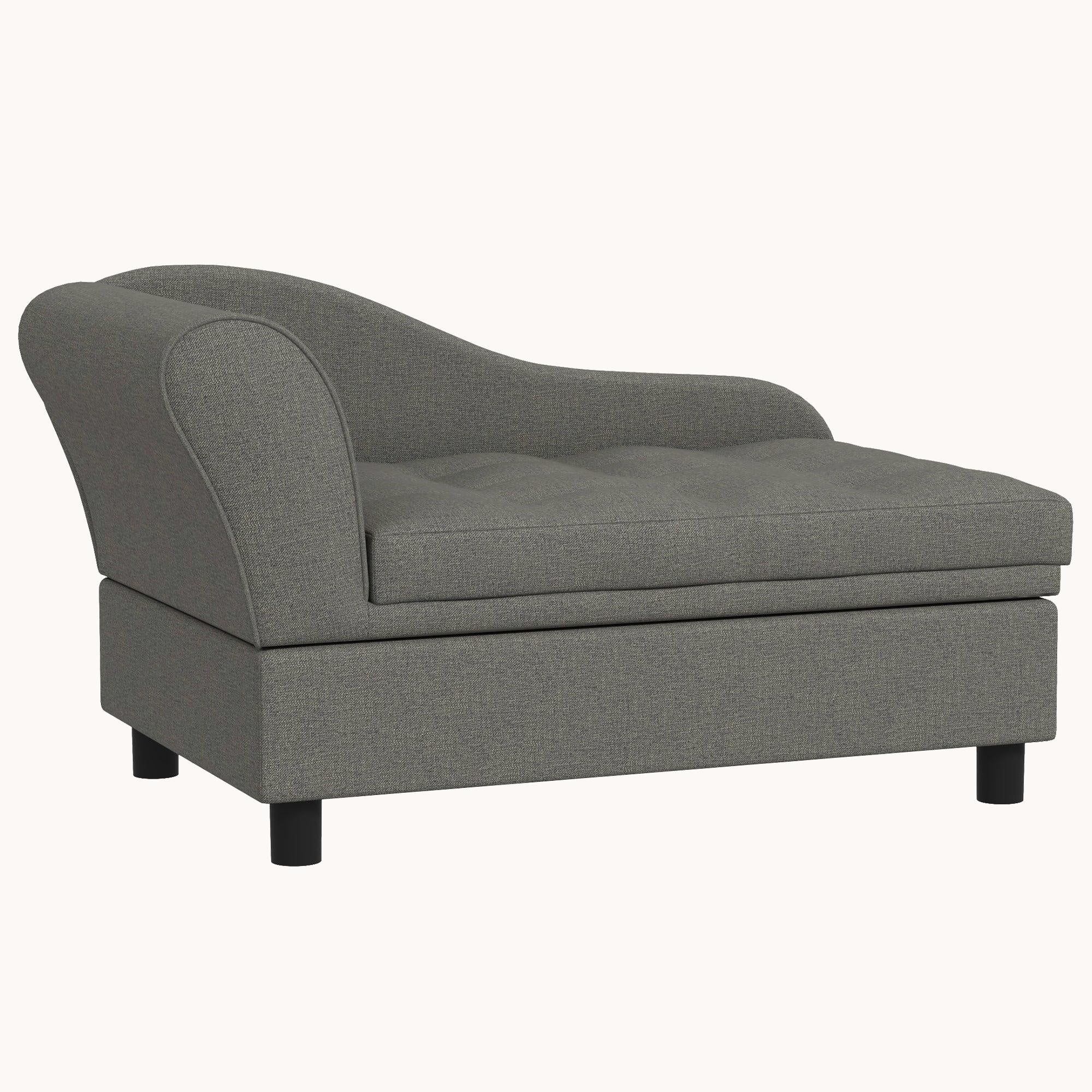 Dog Sofa, Elevated Pet Bed for Small Dogs, with Hidden Storage, Gray