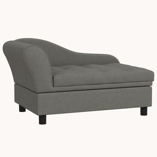 Dog Sofa, Elevated Pet Bed for Small Dogs, with Hidden Storage, Gray