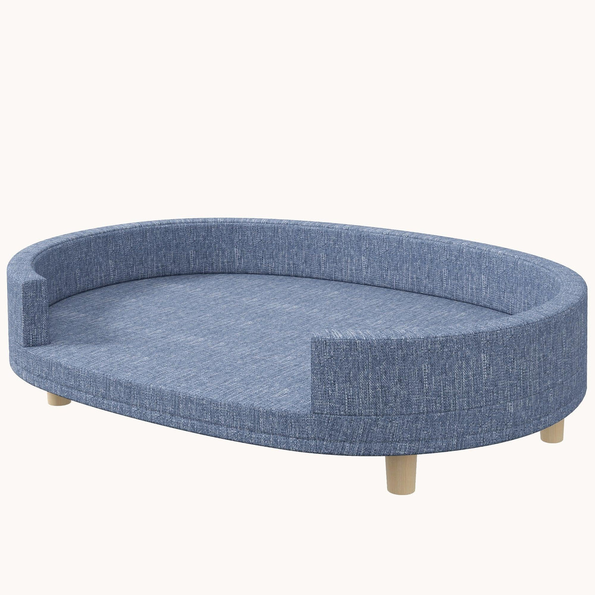 Pet Sofa Bed for Large Dogs, Cats with Removable Top, Washable Cover, Blue