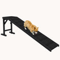 Load image into Gallery viewer, 74"x16"x25" Dog Ramp with Non-Slip Carpet & Top Platform Black
