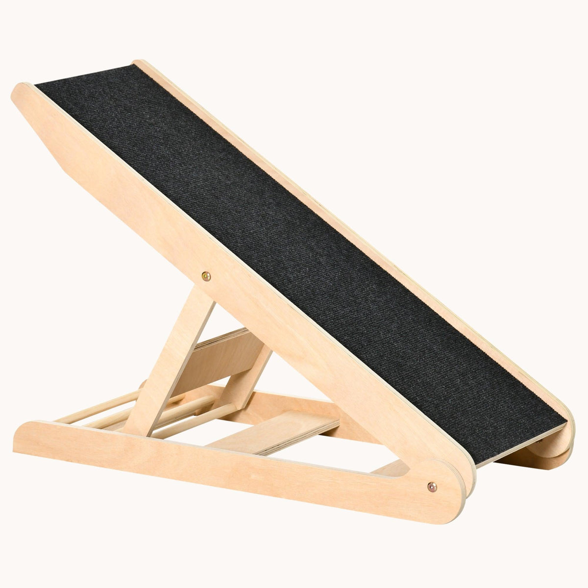 4-Level Height Adjustable Foldable Pet Ramp with Non-Slip Surface for Bed, Sofa & Car