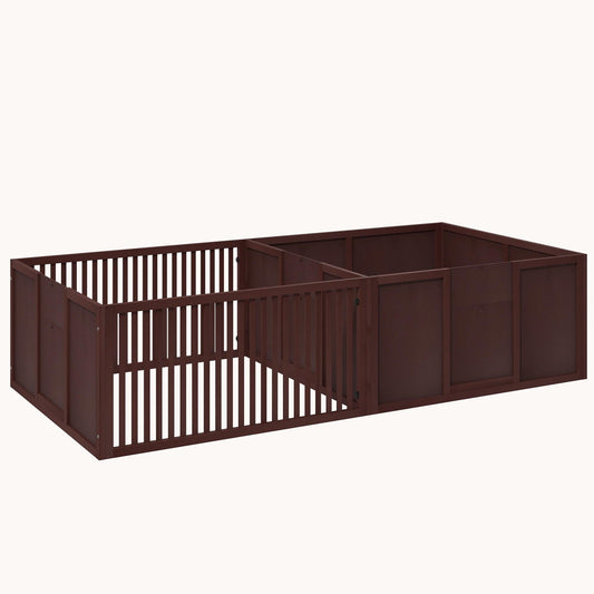 Whelping Box for Dogs and Puppies with Removable Doors, 81" x 39" x 20", Coffee
