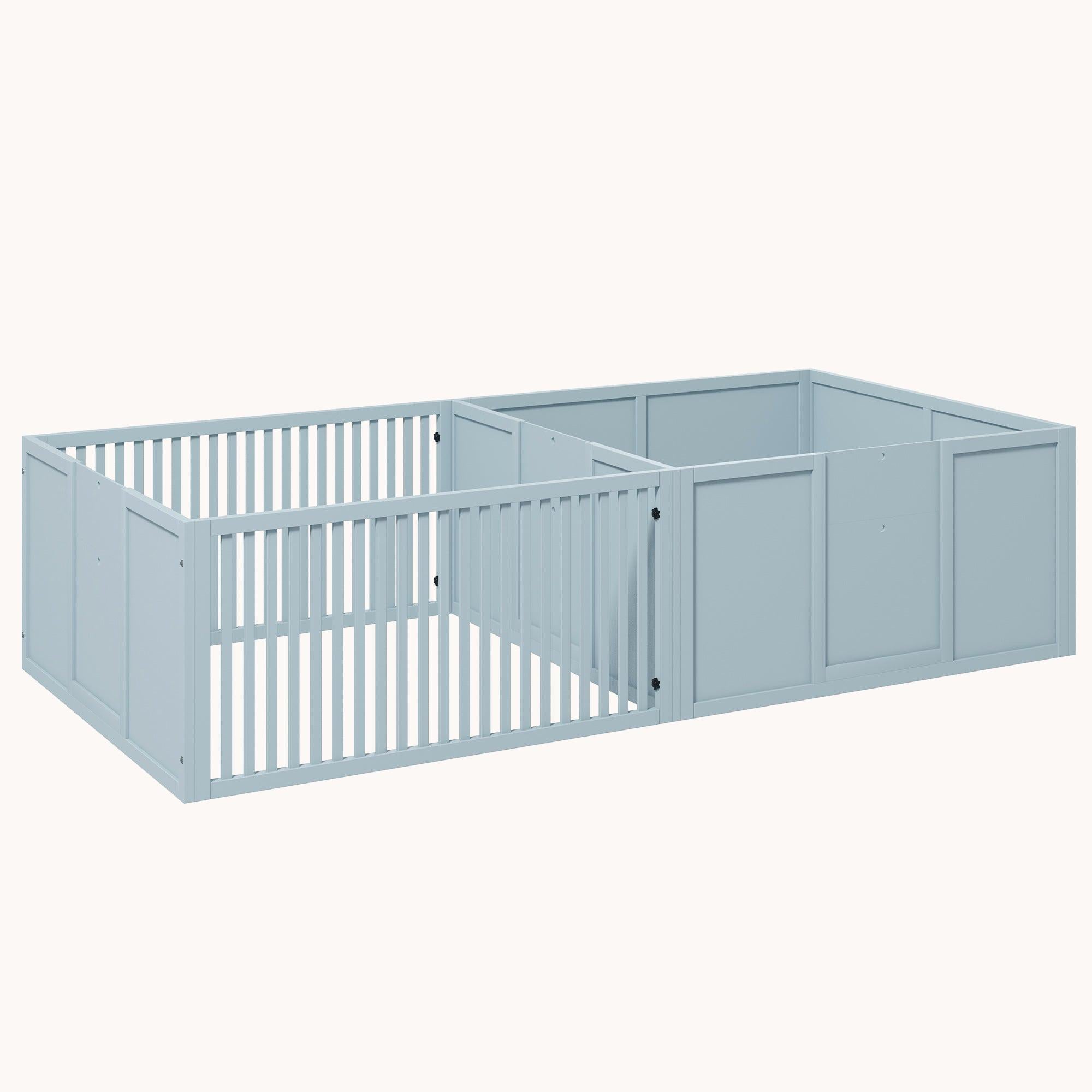 Whelping Box for Dogs and Puppies with Removable Doors, 81" x 39" x 20", Gray